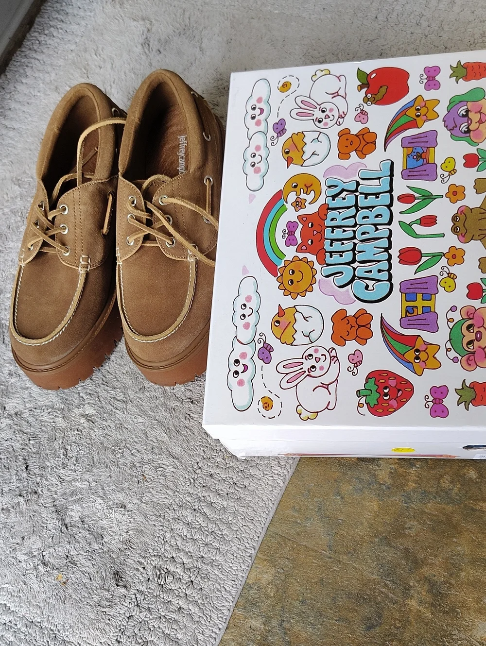 Jeffrey Campbell Crushed T Lug Platform Suede Boat Shoes